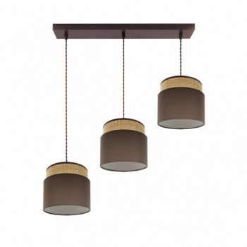 Distribuidor - Lâmpadas Diversas | Lâmpadas Modernas | REGLETA KANDY 3XE27 NATURAL/MARRON REGX68X19 CM Ref: 174293102